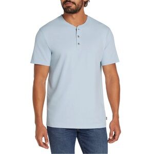 Eddie Bauer Men's Sky Blue Short Sleeve Henley